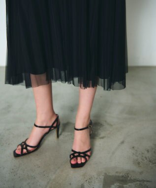 GRACE CONTINENTAL プリーツコンビベアワンピース ブラック