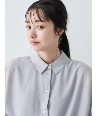 earth music&ecology シアードロストシャツ Light Gray