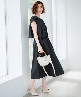 23区 バンブーハンドル ミニ ショルダーバッグ アイボリー系