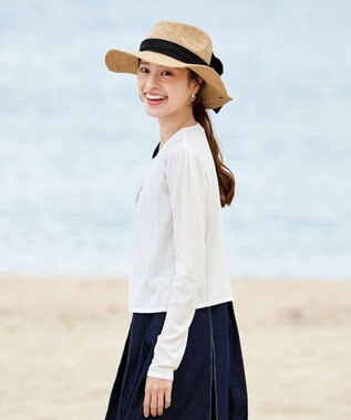 Tiaclasse 【洗える】長袖サマーニットカーディガン オフホワイト