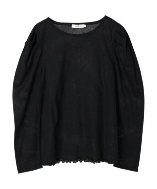 earth music&ecology パフスリーブクレープリブインナー Black