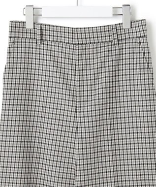 23区 L ウールミルドストレッチチェック ワイドパンツ モノトーンチェック