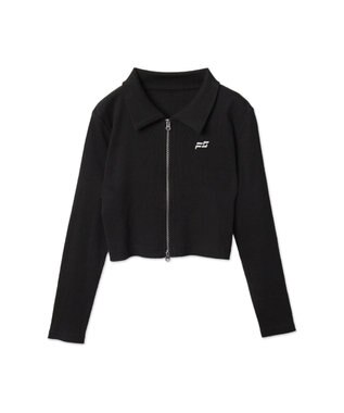 WEGO ヴィンテージウォッシュWZIPトップス ブラック