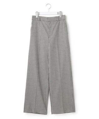 23区 L ウールミルドストレッチチェック ワイドパンツ モノトーンチェック