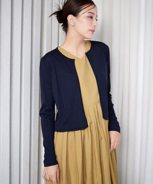 Tiaclasse 【洗える】長袖サマーニットカーディガン ネイビー