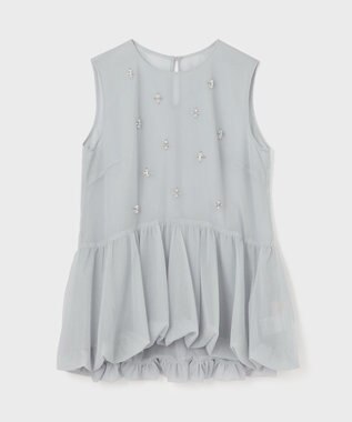 GRACE CONTINENTAL バルーンチュールトップ グレー