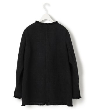 ICB 【セットアップ着用可能】ロービングツイード ノーカラージャケット ブラック系