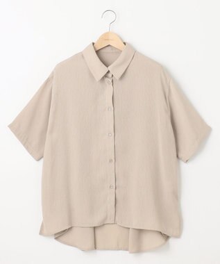 SHARE PARK LADIES 【2WAY】オーバーサイズ楊柳シャツ ライトグレー系