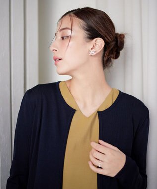 Tiaclasse 【洗える】長袖サマーニットカーディガン ネイビー