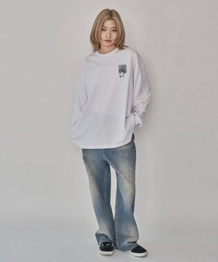 WEGO 【ユニセックス着用ITEM】別注VISIONゴーストスケータープリントT（LS） ホワイト