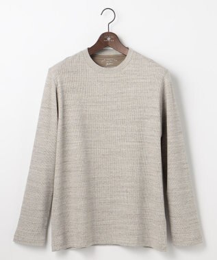 JOSEPH ABBOUD 【オリジナルオーガニックコットン使用/サスティナブル/伸縮/保形性】JOE COTTON ワッフル クルーネックＴシャツ ベージュ系