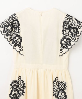 GRACE CONTINENTAL バイカラー刺繍コットンワンピース ホワイト
