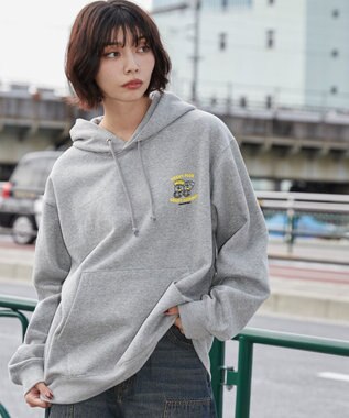 WEGO リラックスフィットTHEBOYグラフィックパーカー 杢グレー