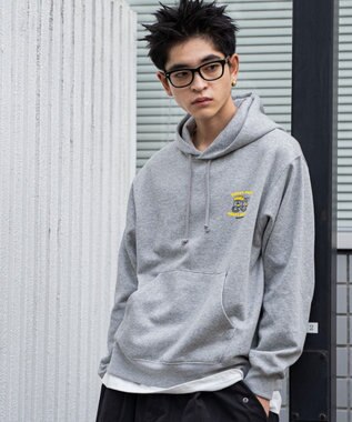 WEGO リラックスフィットTHEBOYグラフィックパーカー 杢グレー