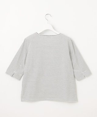 J.PRESS LADIES L スムースジャージー ボーダー カットソー ホワイト×ネイビー系1