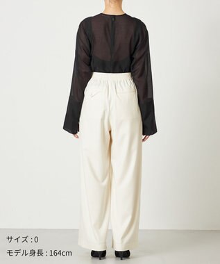 NAVE 【ReNAVE・洗える】4タックワイドパンツ アイボリー系