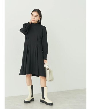 earth music&ecology ウエストタックフレアミニワンピース Black