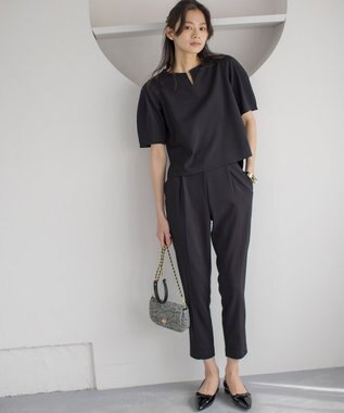 組曲 S 【ご好評につき追加生産！】ジョーゼットジャージースタイルアップ パンツ ブラック系