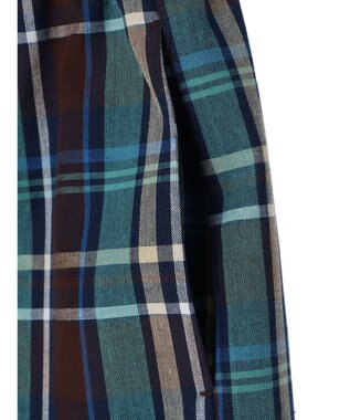 Green Parks 綿麻混イージータイトスカート Check Brown