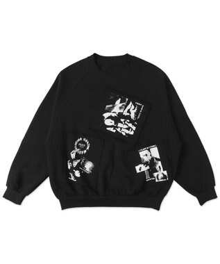 WEGO 【ユニセックス着用ITEM】フォトペーストグラフィックプルオーバー ブラック