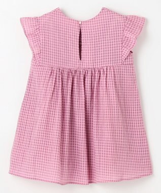 組曲 KIDS 【100㎝】ギンガムサッカー ワンピース ラズベリー