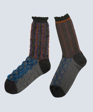 COQ BAMBI DOTS リバーシブルファーソックス ブラック