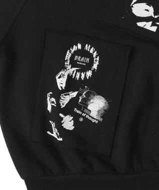 WEGO 【ユニセックス着用ITEM】フォトペーストグラフィックプルオーバー ブラック