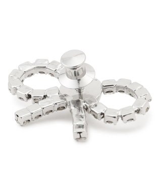 TOCCA 【百田夏菜子さん着用】【ブローチ取り外し可】BIJOUX RIBBON FURTIPPET ティペット ライトグレー系