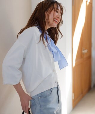 ANY SIS L 【洗える】コクーンシルエット カーディガン オフ