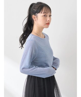earth music&ecology ラメシアープルオーバー Blue