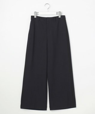 J.PRESS LADIES ジョーゼット裏起毛 ワイド パンツ ネイビー×ブラック系