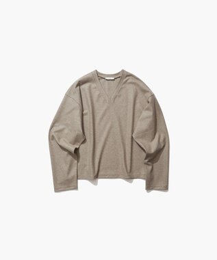 ATON MERINO COLLEGE JERSEY | Vネックプルオーバー BEIGE