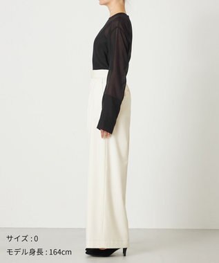 NAVE 【ReNAVE・洗える】4タックワイドパンツ アイボリー系