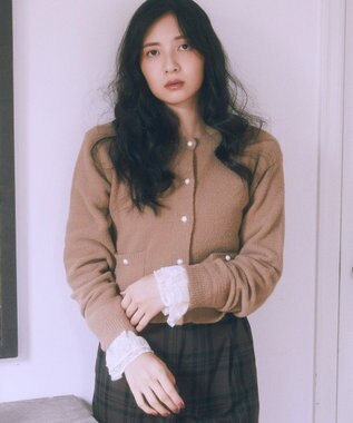 earth music&ecology 【吸湿発熱】あったかフェミニンインナー（袖レース） Off White