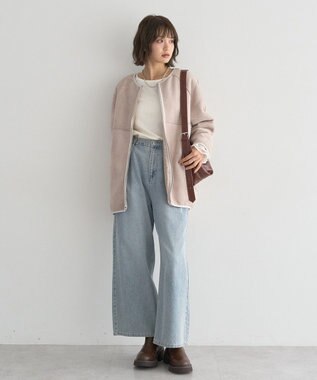 earth music&ecology 【吸湿発熱】あったかフェミニンインナー（袖レース） Off White