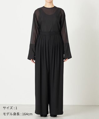 NAVE 【ReNAVE・洗える】4タックワイドパンツ ブラック系