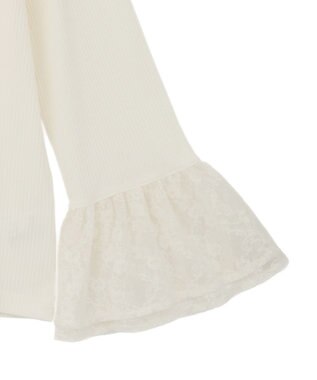 earth music&ecology 【吸湿発熱】あったかフェミニンインナー（袖レース） Off White