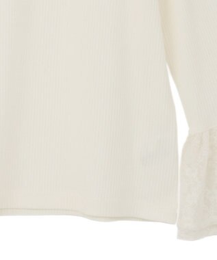 earth music&ecology 【吸湿発熱】あったかフェミニンインナー（袖レース） Off White