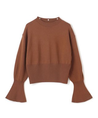 BEIGE， 【WEB限定】AMBRE / シャツカラー付きニット Camel