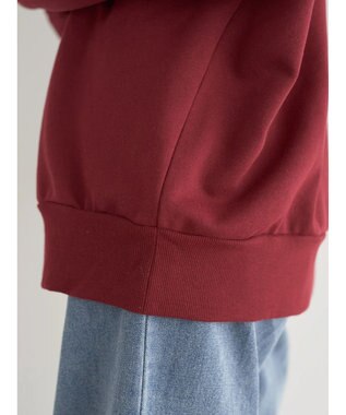 earth music&ecology ハーフジップロゴチュニック Burgundy