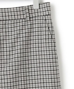 23区 L ウールミルドストレッチチェック ワイドパンツ モノトーンチェック