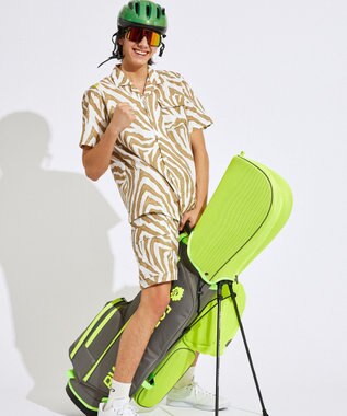 PW CIRCULUS 【雑誌掲載 / 高通気 / 軽撥水 / 軽量のDotAir 使用】【MEN】ゼブラ柄開襟シャツ ベージュ系5