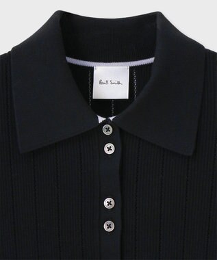 Paul Smith 【洗える】リブアイレット カーディガン ブラック