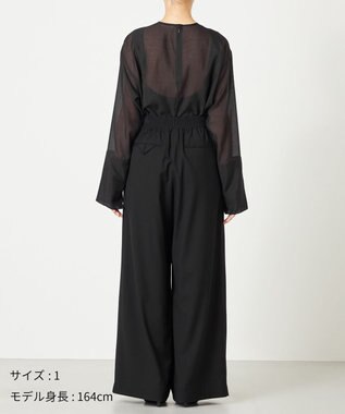 NAVE 【ReNAVE・洗える】4タックワイドパンツ ブラック系