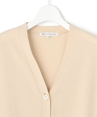 23区 【洗える】テンセルストレッチ Vネック ショート カーディガン ベージュ系