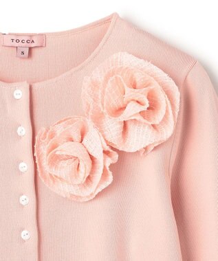 TOCCA GLOW CORSAGE KNIT ニットカーディガン ピンク系