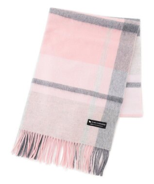 23区 【VERY掲載】カシミヤ チェック ストール ピンク系