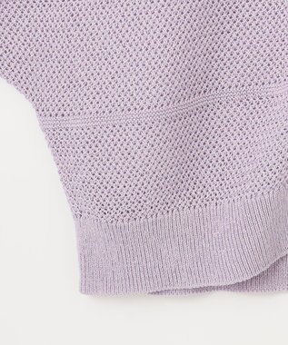 J.PRESS LADIES L 【洗える】PATTERN MESH ドルマンスリーブ カーディガン ラベンダー系