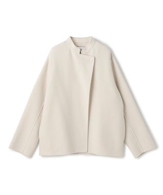 BEIGE， 【andGIRL 秋号掲載】LEMOORE / ウールリバースタンドカラーショートコート Bone
