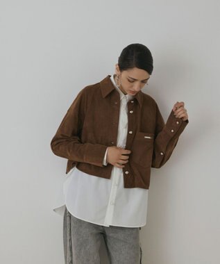 GRACE CONTINENTAL フェイクスウェードブラウス ブラウン